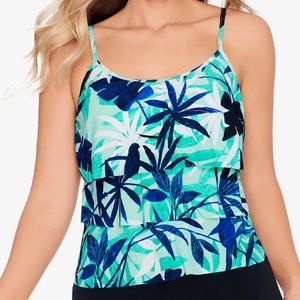 Swim Solutions Printed Triple-Tier Tankini Top